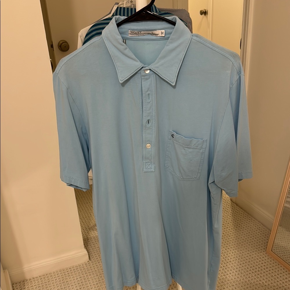 Criquet Blue Polo Shirt Classic Knit